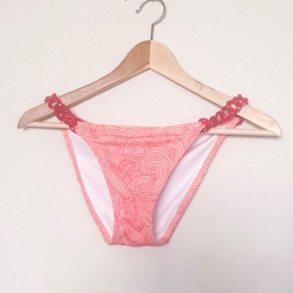 Victoria's Secret Other - 💕 RARE Victoria’s Secret Pink Swirl Acrylic Ring Side Bikini Bottom Sz S